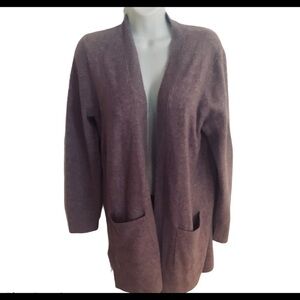 J. Crew Open-Front Cardigan Over-Size Slouchy Soft Yarn Plum M Cozy Winter